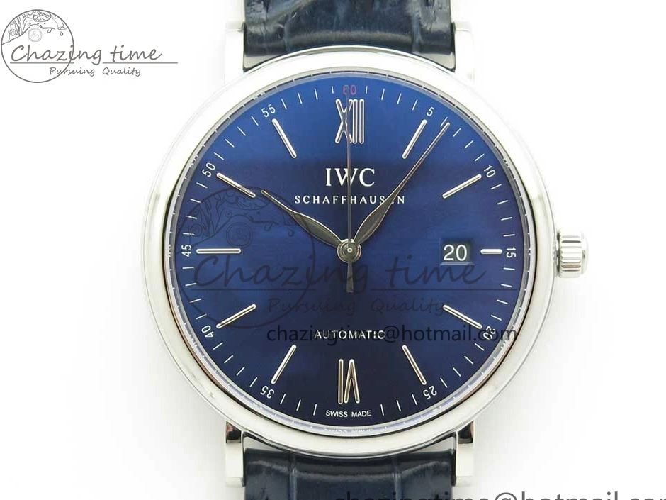 MIROTIME 0324 Portofino Automatic SS FKF 1:1 Best Edition Blue Dial on Blue Leather Strap A Cozy 7133